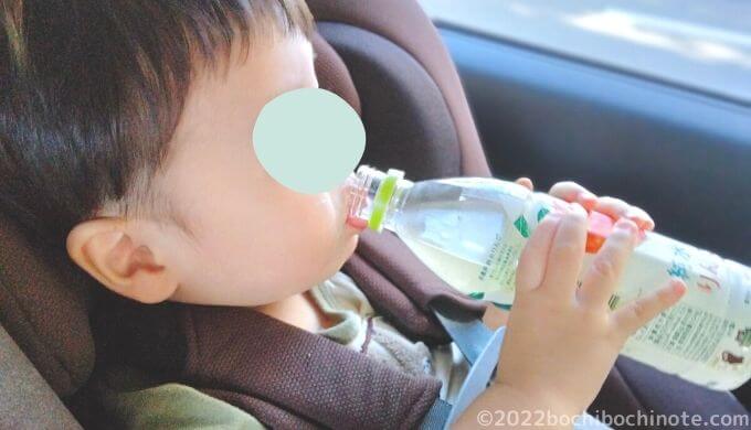 1歳9か月の生態　ペットボトルのジュースを飲む1歳児